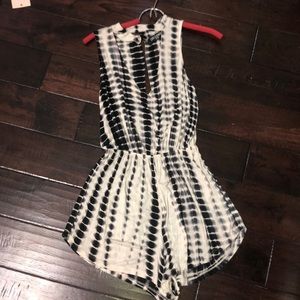 Black and nude tie dye romper